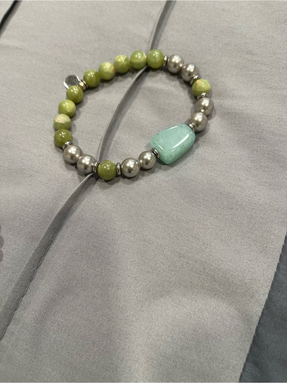 T Jazelle one of a kind Green Beaded Stretch Bracelet